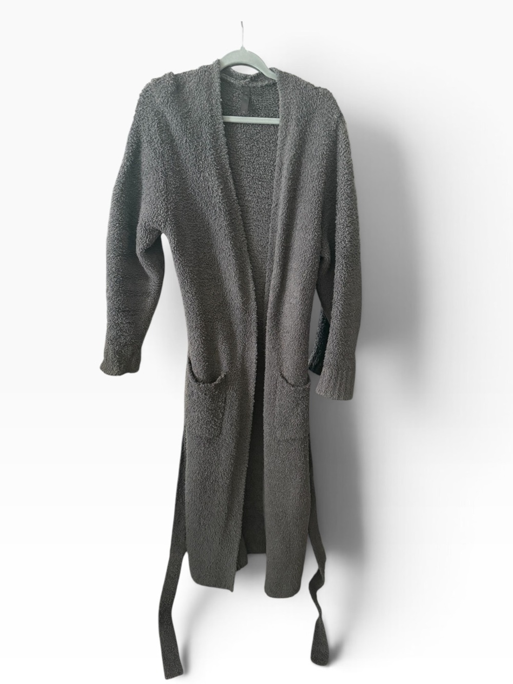 SKIMS Cozy Knit Long Robe Gray S/M Belted Plush Lounge